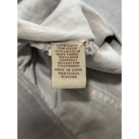 XCVI Women's Gray Cropped Pants 100% Linen Pull On Size XS - Picture 7 of 8